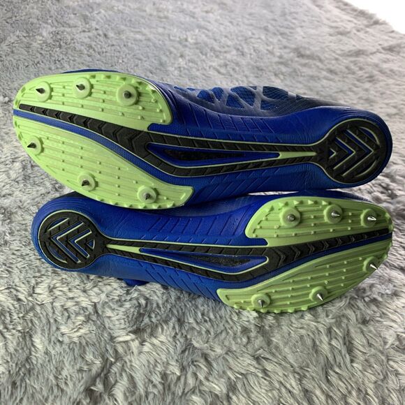 Nike Track Shoes Men 11 Blue White Black Green Zoom Mamba 3 Racing Spikes 706617 - Picture 9 of 13